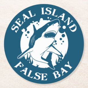 Siegel Island False Bay - Scuba Diving with Haie Runder Pappuntersetzer