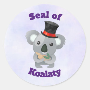 Siegel Koalaty mit Niedlichem Koala-Bär Runder Aufkleber