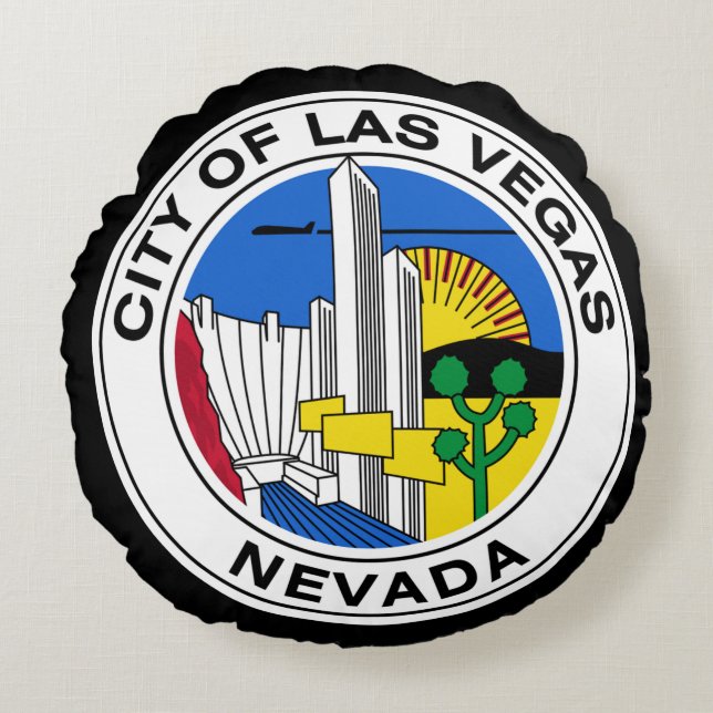 Siegel Las Vegas, Nevada Rundes Kissen (Vorderseite)