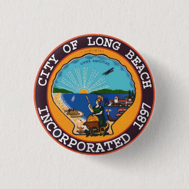Siegel Long Beach, Kalifornien Button (Vorderseite)