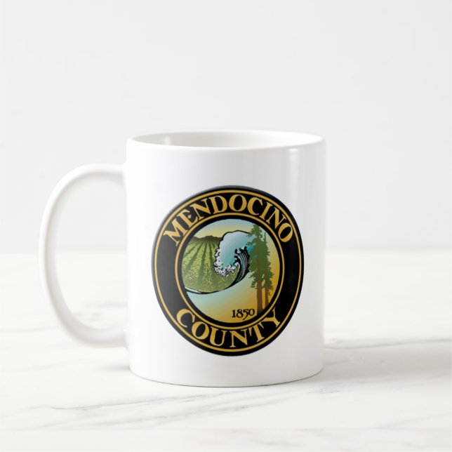 Siegel Mendocino Landkreis, Kalifornien Kaffeetasse (Links)