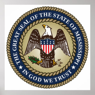 Siegel Mississippi (US-Staat) Poster