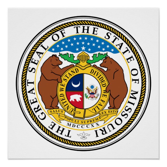 Siegel Missouri Staat Amerikanische Republik Symbo Poster (Vorderseite)