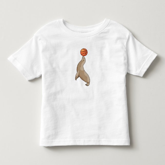 Siegel mit Basketball Kleinkind T-shirt (Vorderseite)