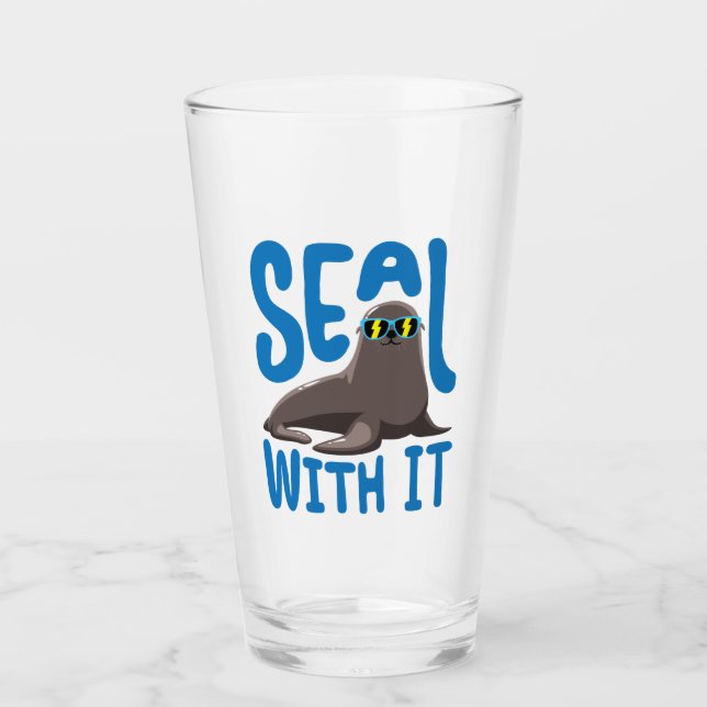Siegel mit Coolem Siegel mit Sonnenbrille Glas (Vorderseite)