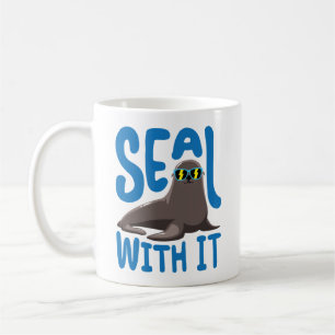 Siegel mit Coolem Siegel mit Sonnenbrille Kaffeetasse
