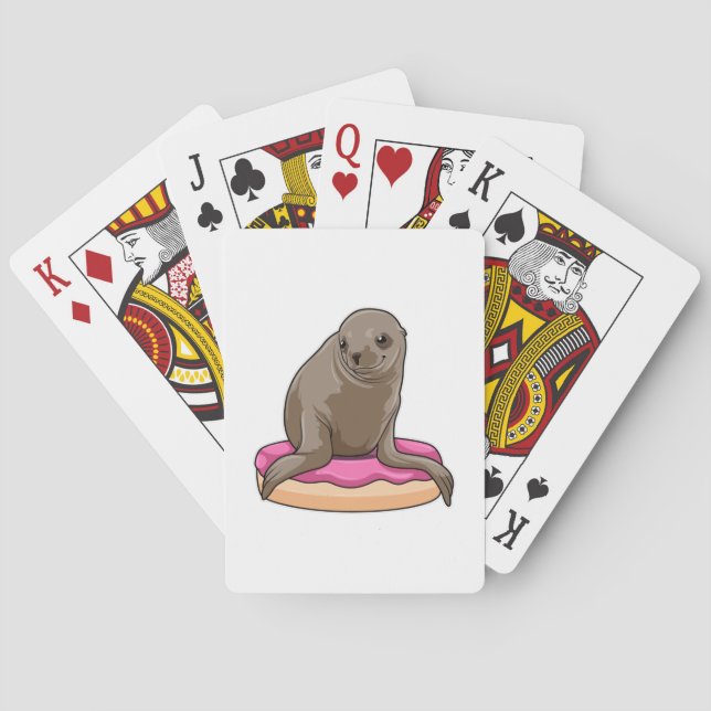 Siegel mit Donut Spielkarten (Rückseite)