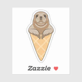 Siegel mit Eiscreme Aufkleber