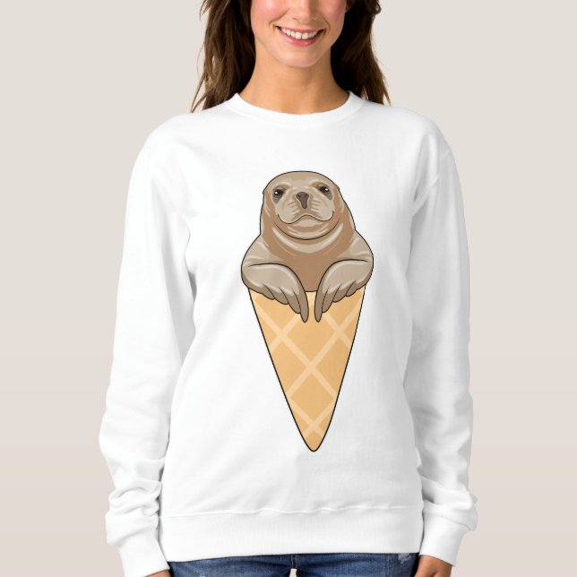 Siegel mit Eiscreme Sweatshirt (Vorderseite)