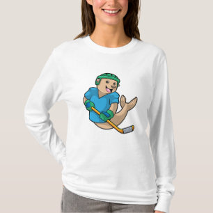 Siegel mit Eishockey und Eishockeyschläger T-Shirt