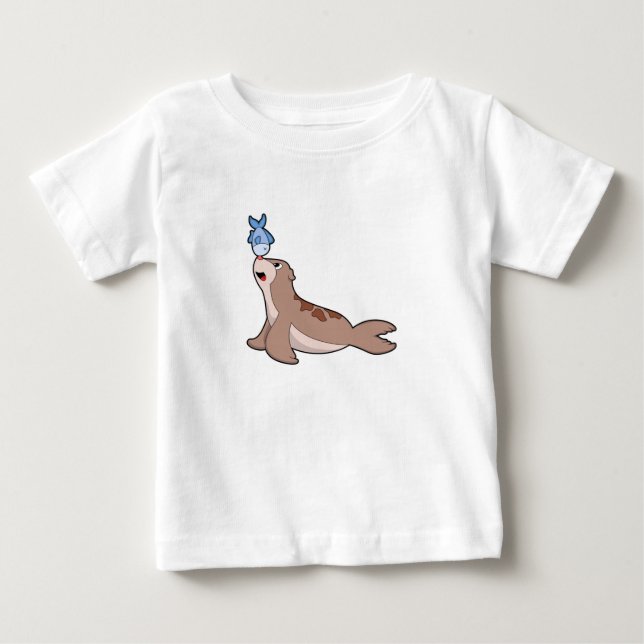 Siegel mit Fisch (2).PNG Baby T-shirt (Vorderseite)