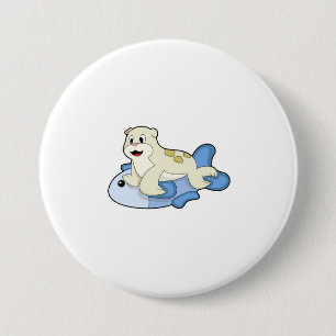 Siegel mit Fisch Button