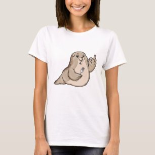 Siegel mit Fisch und Gabel T-Shirt