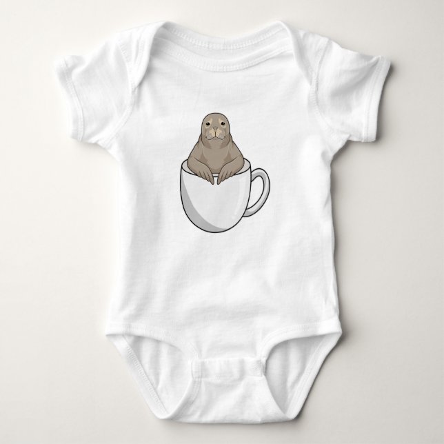 Siegel mit Kaffeetasse Baby Strampler (Vorderseite)
