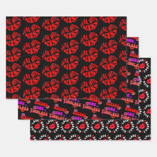 Siegel mit Kiss-Zeitloser Liebe wiederholen Geschenkpapier Set