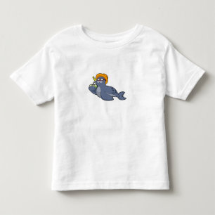 Siegel mit Kokosnuss Kleinkind T-shirt