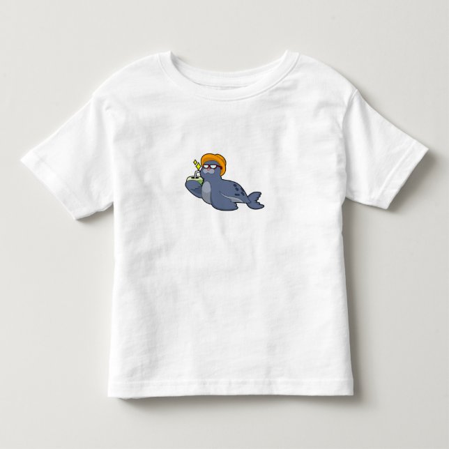 Siegel mit Kokosnuss Kleinkind T-shirt (Vorderseite)