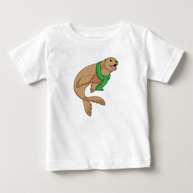 Siegel mit Scarf Baby T-shirt (Vorderseite)