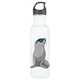 Siegel mit Sonnenbrille Edelstahlflasche