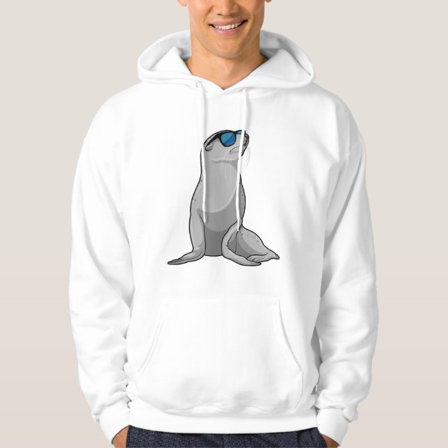 Siegel mit Sonnenbrille Hoodie (Vorderseite)