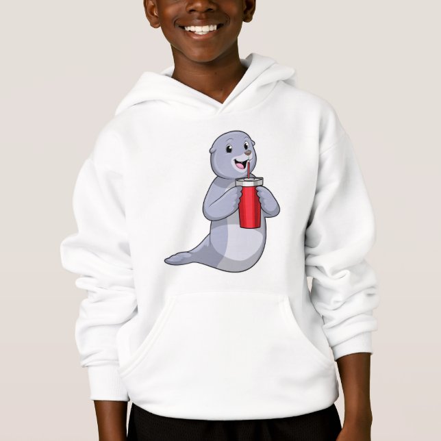 Siegel mit Trinktasse Hoodie (Vorderseite)