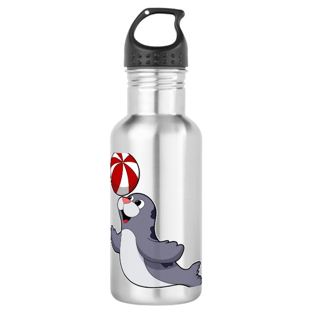 Siegel mit Wasserpolo Edelstahlflasche (Vorderseite)
