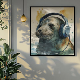 Siegel-Musikfabrik-Kopfhörer-Kunstposter Poster