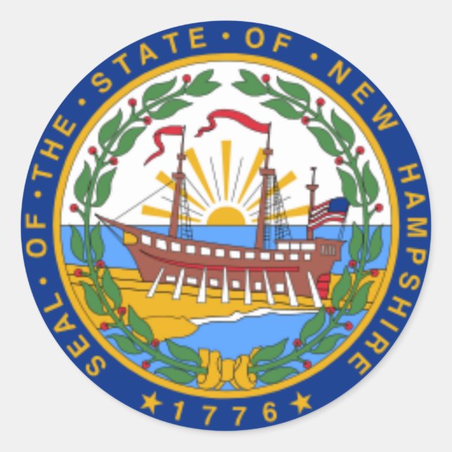SIEGEL NEW HAMPSHIRE RUNDER AUFKLEBER (Vorderseite)