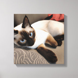 Siegel Point Siamese Digitales Portrait Leinwanddruck