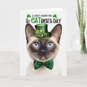 Siegel Point Siamese Lucky Charm St CATrick's Day Feiertagskarte
