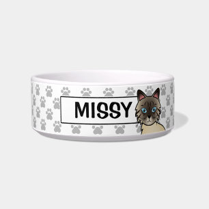 Siegel Point Tabby Birman / Ragdoll Cat & Name Napf