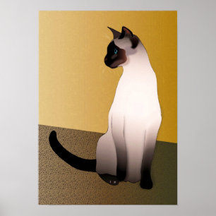 Siegel-Punkt-siamesische Katze Poster