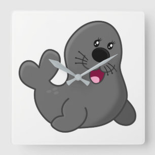 Siegel Quadratische Wanduhr