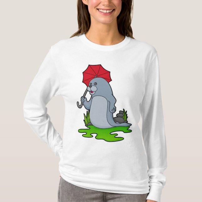 Siegel Regenschirm T-Shirt (Vorderseite)