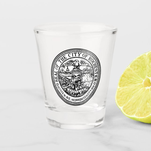 Siegel Rochester, NY Schnapsglas (Vorderseite)