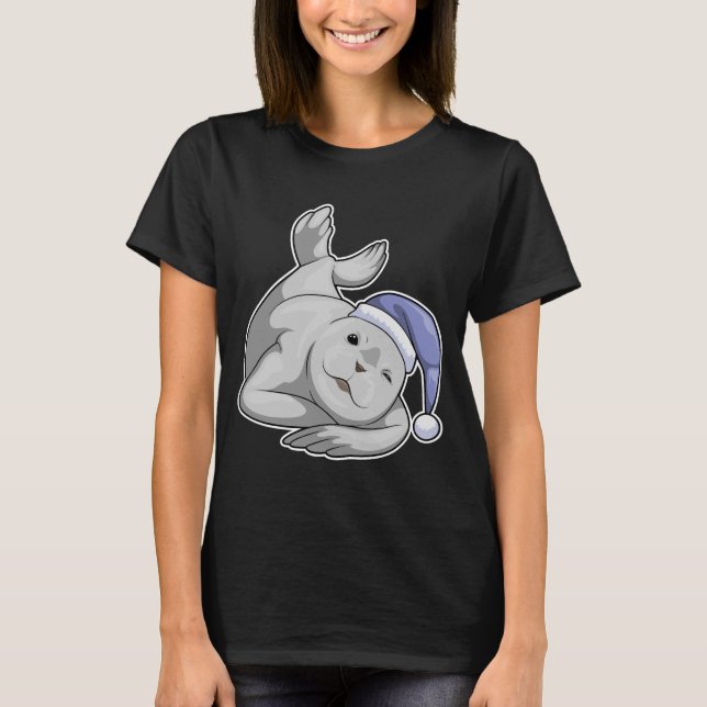 Siegel Schlafen Nacht T-Shirt (Vorderseite)