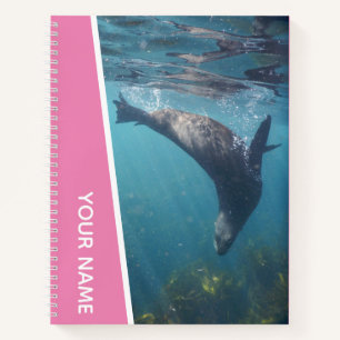 Siegel Schwimmen unter Wasser, Australien, Rosa Notizbuch