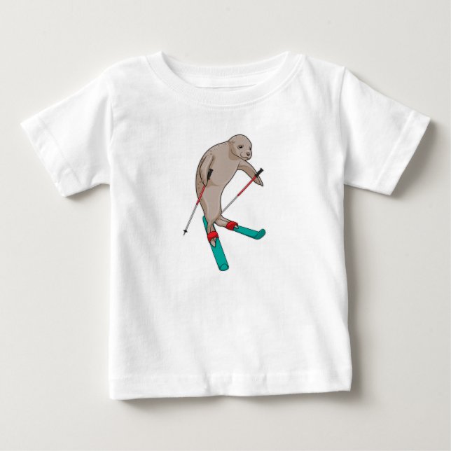 Siegel Skier Ski Baby T-shirt (Vorderseite)