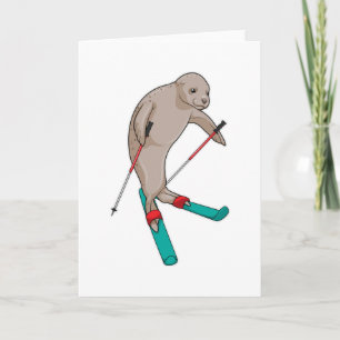 Siegel Skifahrer Ski Karte