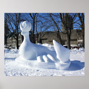 Siegel Snow Skulptur, Quebec, Kanada Poster