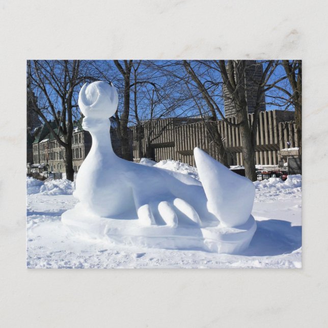 Siegel Snow Skulptur, Quebec, Kanada Postkarte (Vorderseite)
