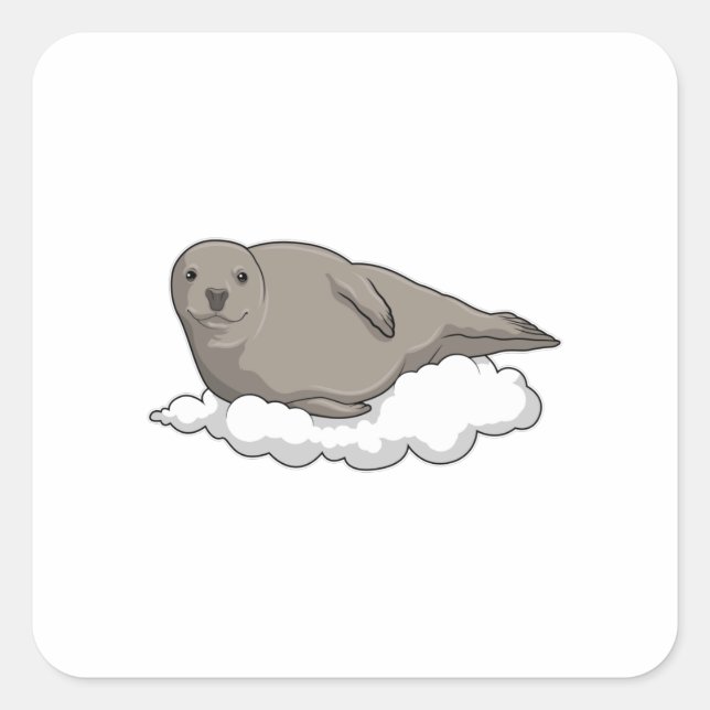 Siegel über Wolken Quadratischer Aufkleber (Vorderseite)