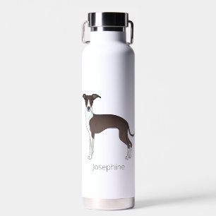 Siegel und Weiß Italienisches Windspiel mit indivi Trinkflasche