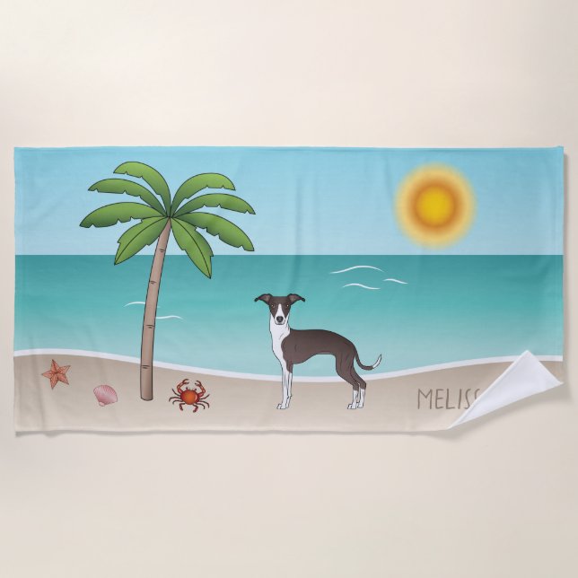 Siegel und Weißer Iggy im Tropical Summer Beach - Strandtuch (Vorderseite)