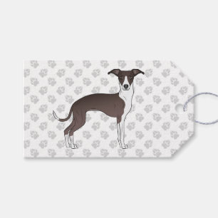 Siegel und weißer italienischer Grauhund mit Paws Geschenkanhänger