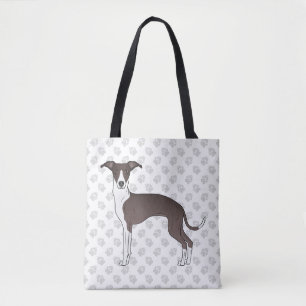 Siegel und weißer italienischer Grauhund mit Paws Tasche