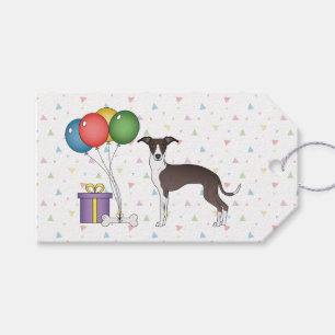 Siegel und Weißer Italienischer Windhund - Happy B Geschenkanhänger