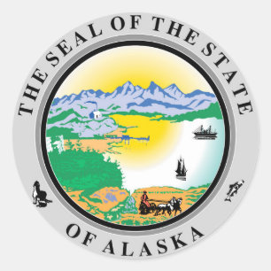 Siegel von Alaska Staat USA Round Sticker