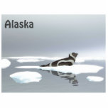Siegel von Band auf Eis Fotoskulptur Magnet<br><div class="desc">Ein digitales Gemälde eines braunen und weißen Ribbon-Siegels, das an einem sehr grauen und traurigen Tag auf einer Eisscholle ruht. Es erscheint auch der Text "Alaska" mit individualisierbarem Text. Das Ribbon-Siegel (Histriophoca fasciata) ist ein mittelgroßes Stück aus dem Siegel (Phocidae). Sie gehören zu den auffälligsten und leicht zu erkennen. Sie...</div>