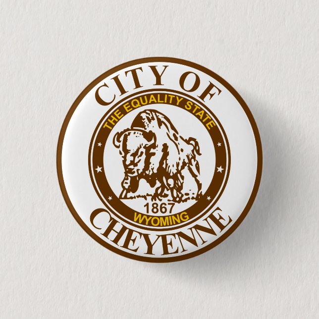 Siegel von Cheyenne, Wyoming Button (Vorderseite)